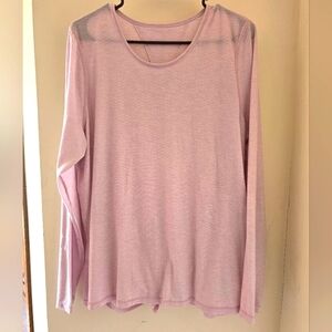 All in Motion Pink Lightweight Long Sleeve Tie Back Athletic Top S Yoga Pilates